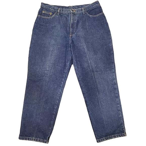 L.L. BEAN Double L Relaxed Fit High Rise Flannel Lined Jeans Women's Size 18P - Picture 1 of 10